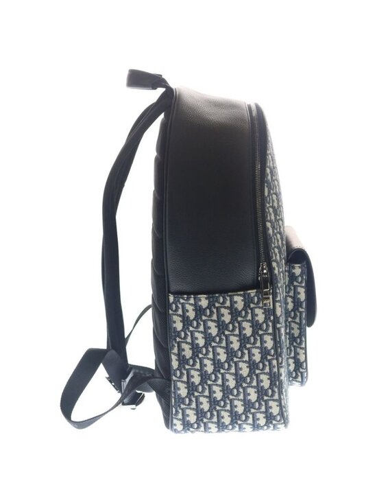 Dior Saddle Oblique Kujagaard Zip Leather Backpack Black Gray